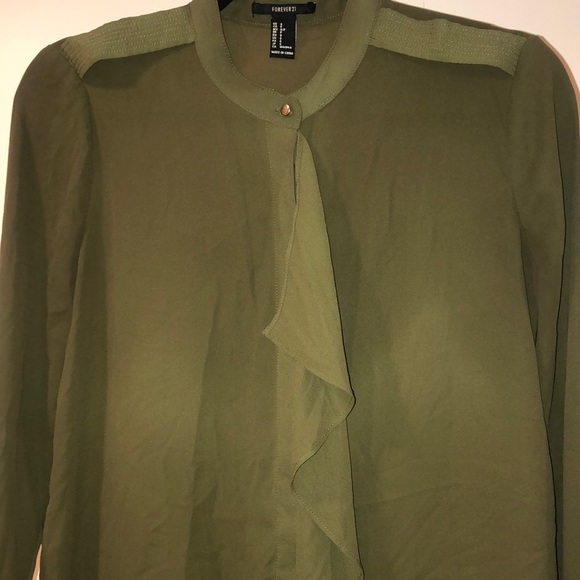 Army Green Blouse - Picture 3 of 5